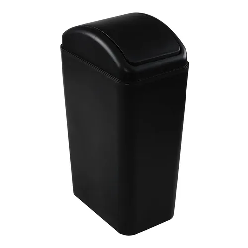 Miniatura 7 de Bote de basura de plástico delgado de 3.2 galones con tapa giratoria, bote de basura pequeño de 12 litros, color negro