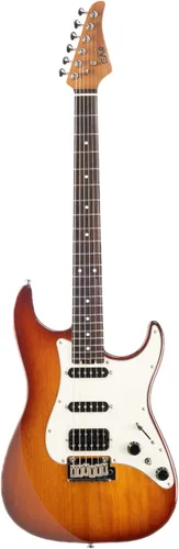 Miniatura 9 de EART Guitarra eléctrica DMX-9, puente de trémolo de 6 cuerdas, pastillas Humbucker, cuerpo sólido, guitarras con interruptor de 5 vías