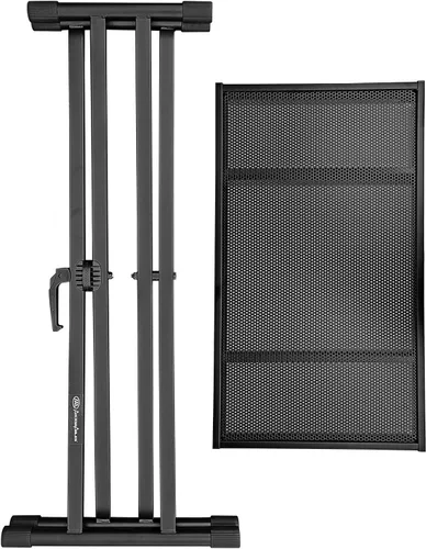 Miniatura 9 de AxcessAbles - Soporte de mesa portátil ligero de 28 x 16 pulgadas para DJ, cabina de DJ con soporte para teclado de doble X, portátil y soporte