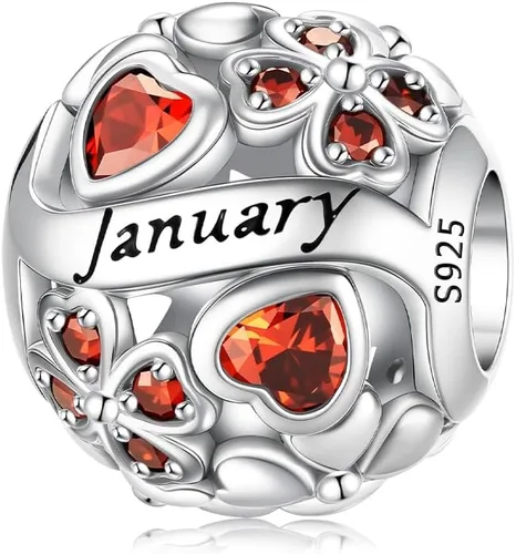 Abalorio de Piedra Natal de Trébol de la Suerte 925 Plata de Ley para Pulseras y Collares de Pandora Joyería para Mujeres Regalos de Cumpleaños y