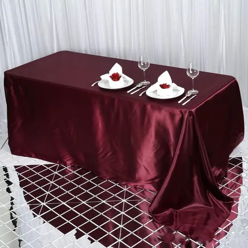 Miniatura 7 de BalsaCircle Mantel rectangular de satén beige de 90 x 132 pulgadas para mesa de boda, fiesta, recepción, eventos, cocina y comedor