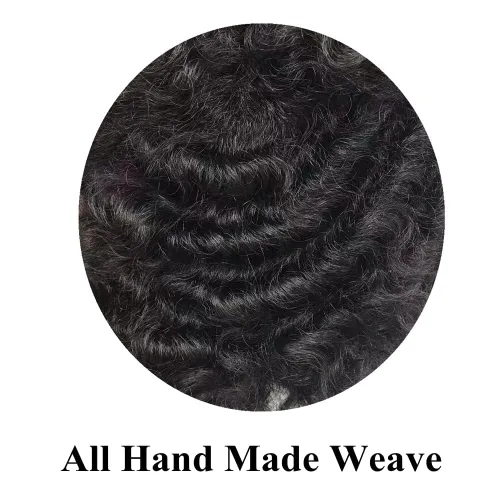 Miniatura 4 de Afro Curl Toupee para hombres unidades de cabello humano real para hombres negros inyectados PU tupé afroamericano para hombre postizo de pelo