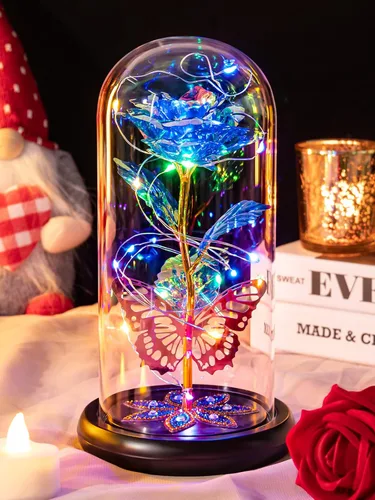 Miniatura 14 de Pusuny Flores para el Día de la Madre, regalos para mamá y mujer, regalo de cumpleaños, rosa de cristal de galaxia eterna, flores de cristal