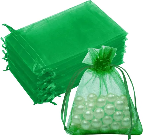 Miniatura 41 de Bolsas de organza de 3x4 pulgadas, 50 paquetes de pequeñas bolsas de regalo de malla con cordón, bolsas de muestra para fiesta, boda, baby shower