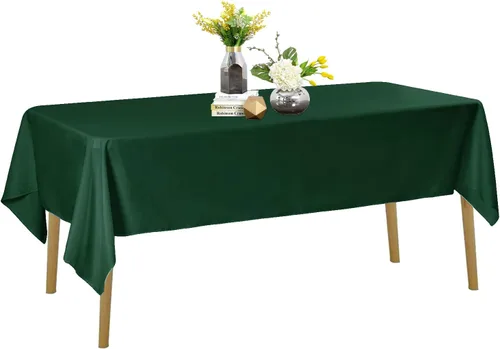 Miniatura 45 de Mantel de poliéster lavable de 90 pulgadas, resistente a las manchas y a las arrugas, mantel decorativo para mesa de comedor, fiestas de bufé y Negro