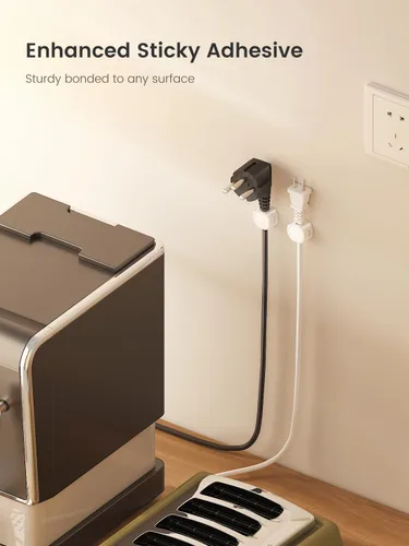 Miniatura 7 de Clips magnéticos para cables [bloqueo 1s], organizador de cables adhesivos para mesita de noche, paquete de 6 clips de gestión de cables
