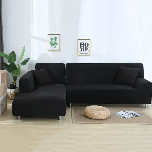 Miniatura 12 de ele ELEOPTION - 2 piezas de fundas de sofá seccional de 3 plazas para sofás con cojines, funda elástica en forma de L para sala de estar, funda