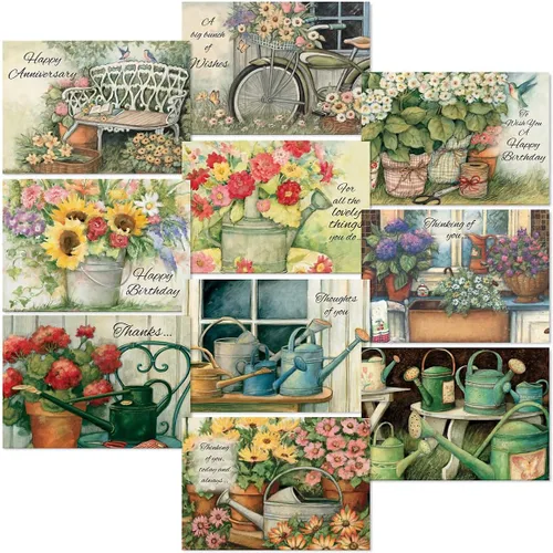 Current Susan Winget Country - Tarjetas surtidas con sobres para todas las ocasiones, paquete de 20, tarjetas grandes de 5 x 7 pulgadas con