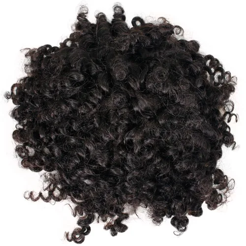 Miniatura 4 de Voloria Toupee - Sistema de reemplazo de cabello humano europeo para hombre, postizo mono de encaje con PU alrededor de peluca rizada pequeña