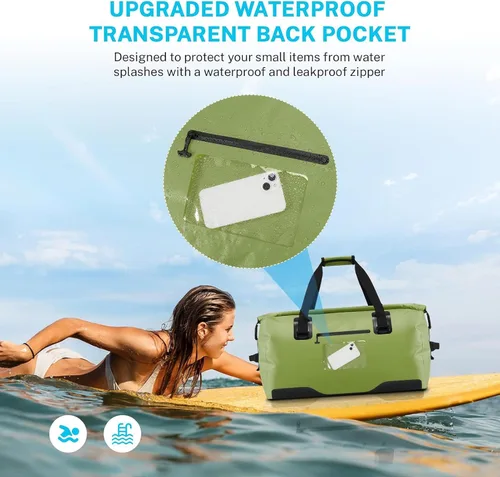 Miniatura 3 de Gonex Bolsa de lona impermeable extra grande de 40 L, 60 L, 80 L, bolsa de lona seca de viaje, bolsa resistente con correas y asas duraderas