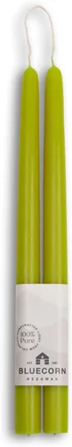 Miniatura 12 de Bluecorn Beeswax Velas cónicas 100 % pura y natural de abejas, par de velas cónicas naranjas de 10 pulgadas, combustión limpia y sin goteo, sin