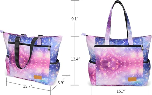 Miniatura 12 de CLOUDMUSIC Bolsa de hombro para enfermeras, profesores, trabajo, gimnasio, viajes, playa, mujeres, con gran capacidad, impermeable