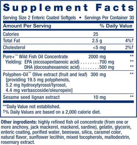 Miniatura 3 de Life Extension Aceite de pescado Super Omega-3 EPA/DHA, lignanos de sésamo y extracto de oliva. Salud cardíaca, salud cerebral, apoyo para la salud