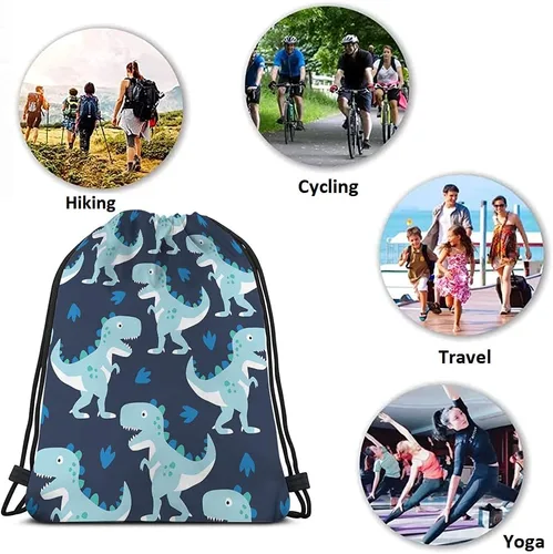 Miniatura 7 de Beabes Bolsas con cordón de rayas retro bohemias, mochila con cordón para gimnasio, Multi-a105, 14x16.9 Inch, Mochilas de viaje