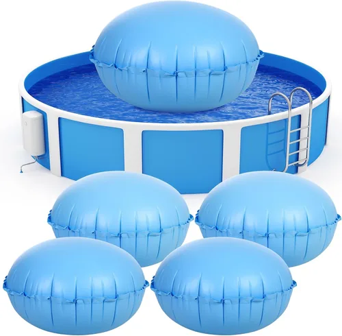 Miniatura 7 de Hungdao 2 almohadas de piscina para sobre el suelo de 4 x 4 pies, cubierta de globo, para invierno, inflable, redonda, para piscina, accesorios