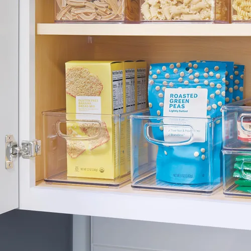 Miniatura 3 de iDesign - Contenedor apilable de plástico transparente, organizadores de cocina y almacenamiento para refrigerador y despensa Organizadores