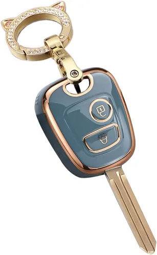 Miniatura 10 de SANRILY Funda para llavero de TPU con borde dorado de 2 botones para Peugeot 206 107 207 307/Citroen C1 C2 C3 C4 Picasso para Toyota Aygo Accesorios