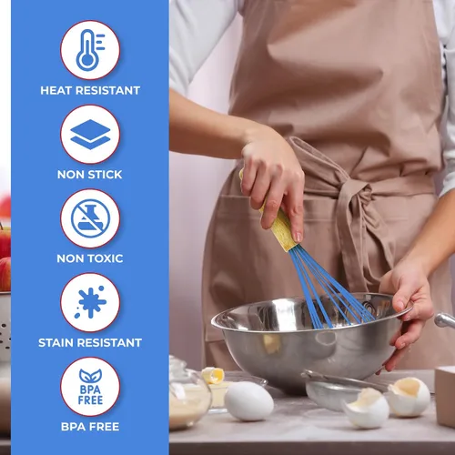 Miniatura 5 de Kaluns Juego de 50 piezas de utensilios de cocina de silicona Juego de cocina completo - 427°C resistente al calor antiadherente utensilios de Azul