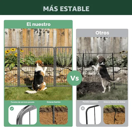 Miniatura 2 de FXW Valla de Jardín Exterior para el Patio – 32 pulg. (A) x 36.4 pies (L) Barrera de Metal Resistente para Animales para Perros y Conejos, Valla