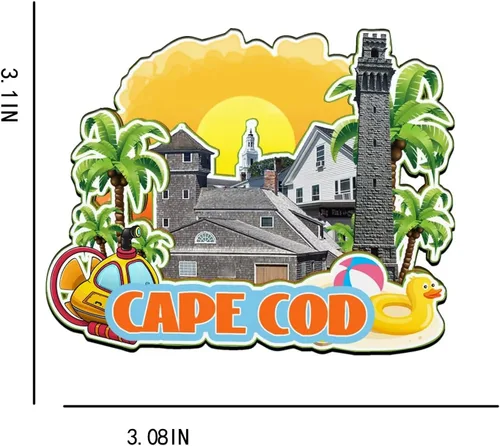 Miniatura 3 de Cape Cod Massachusette USA - Imán para nevera de madera 3D, monumentos de viaje, coleccionables, recuerdos, decoración hecha a mano -2751