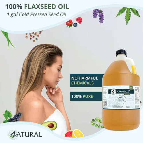 Miniatura 2 de Zatural Aceite de linaza prensado en frío – Aceite de semilla de lino líquido 100% puro sin OMG, vegano Omega-3 rico en ALA, perfecto