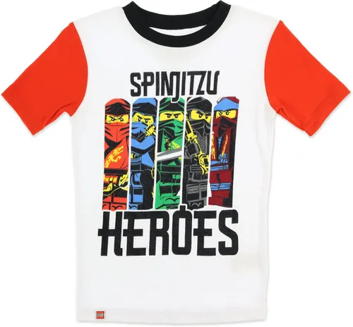 Miniatura 2 de LEGO Ninjago - Conjunto de pijama de algodón de 4 piezas, color rojo, talla 4 a 10