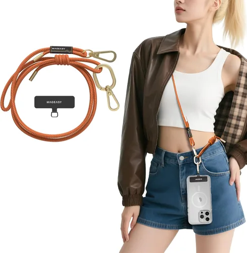 Miniatura 10 de MAGEASY Cordón universal para teléfono celular, correa cruzada antirrobo para iPhone 17 Pro Max y la mayoría de teléfonos inteligentes, para hombres