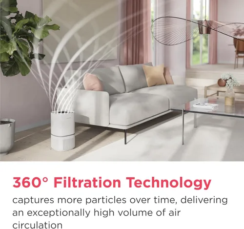 Miniatura 12 de Frigidaire PureA300 purificador de aire HEPA para dormitorios pequeños, cubre hasta 850 pies cuadrados, filtración de 3 etapas, certificación Energy