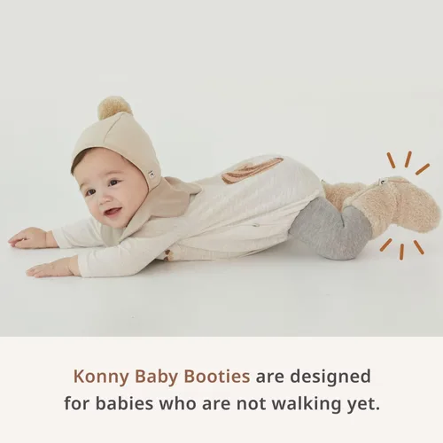Miniatura 2 de Konny Botines de invierno de forro polar mullidos y acogedores para bebés (beige), regalos de Año Nuevo, calentadores de pies para bebés recién