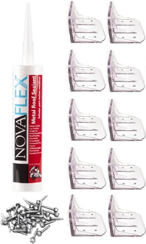 Protectores de nieve jumbo de plástico transparente de 10 piezas con fijación mecánica kits de accesorios de montaje en techos de metal (protectores