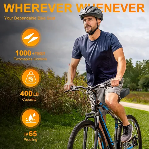 Miniatura 2 de Bike Seat Noseless Wide Bicycle Seat for Women Men, Bike Seats Cushion Comfort for Big Butt, Multiple Fit Saddle for Peloton, Electric, Exercise