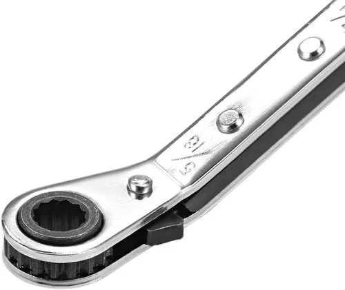 Miniatura 5 de uxcell Llave de trinquete reversible, extremo de caja doble de 1/4 pulgadas x 5/16 pulgadas, Cr-V