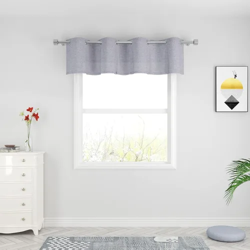 Miniatura 50 de UPOPO Cortinas de niveles de cocina negras de privacidad de lino texturizado de 24 pulgadas de largo, cortinas de café sobre el fregadero, cortinas