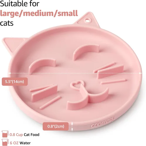 Miniatura 3 de Coomazy Cuencos de silicona de alimentación lenta para perros y gatos, juguete interactivo para mascotas para entrenamiento de alimentos