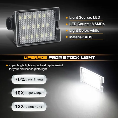 Miniatura 2 de Juego de 2 lámparas LED para matrícula compatibles con Dodge Durango 2014-2020, camioneta Pickup, luz blanca de 6000K