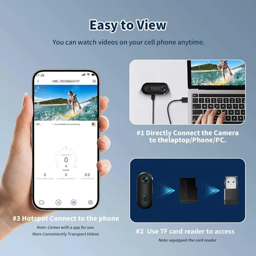Miniatura 8 de JETO 1080P Mini cámara corporal 128GB, clip magnético portátil en la cámara, 150° gran angular POV, WiFi App Live View, Caso impermeable