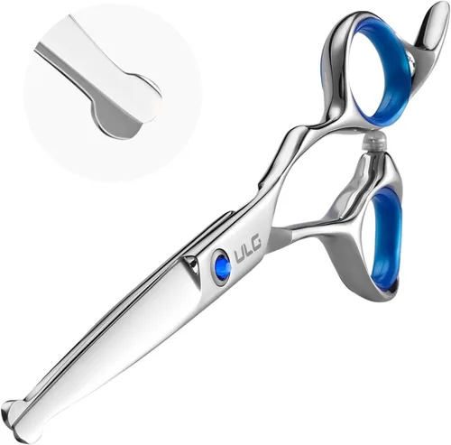 Miniatura 9 de ULG Tijeras de corte de pelo para niños, tijeras de seguridad de punta redonda de 6.5 pulgadas para cortar y recortar el cabello, asas ergonómicas