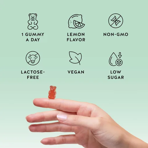 Miniatura 5 de Bears with Benefits Gomitas de apoyo inmunológico – Vitamina C, D, B6 y B12 – Impulso inmunológico diario – Veganas, con sabor natural (30 gomitas)