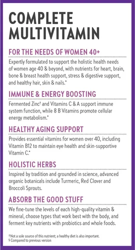 Miniatura 8 de Comprimidos multivitamínicos para mujeres de 40 años en adelante New Chapter, una al día, ANC-198, 1, 1