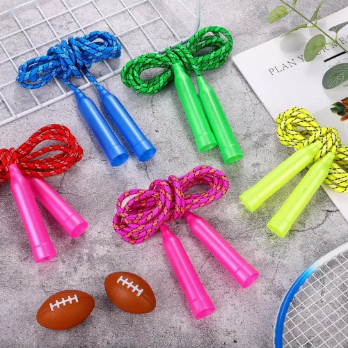 Miniatura 5 de Aneco Cuerda de saltar colorida equipo de ejercicio a granel 7.2 pies de nailon cuerda de salto cuerda de color para ejercicio al aire libre
