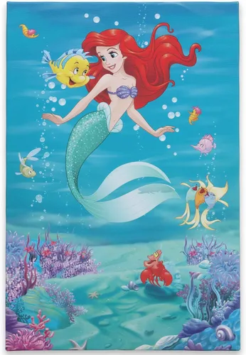 Miniatura 11 de Open Road Brands Disney - Lienzo decorativo de pared con diseño de Ariel y Flounder de La Sirenita en acuarela - Hermoso arte de pared de Ariel