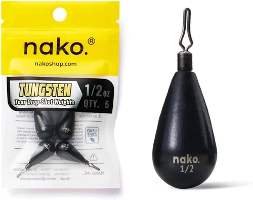 Miniatura 13 de Nako - Pesas de tungsteno para tiro de caída, pesos de tungsteno, pesos de pesca para equipo de tiro caído, 1/32 oz - 1 oz, sin astilla, negro