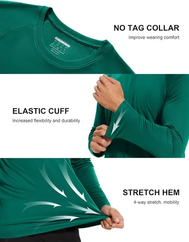Miniatura 99 de MAGCOMSEN Camisas de manga larga para hombre, protección solar UPF 50+, camisetas atléticas para senderismo, correr, entrenamiento, protección