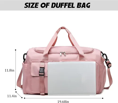 Miniatura 2 de Eslcorri Bolsa de deporte para mujeres y hombres, mochila deportiva con compartimento para zapatos y artículos húmedos, bolsa de fin de semana