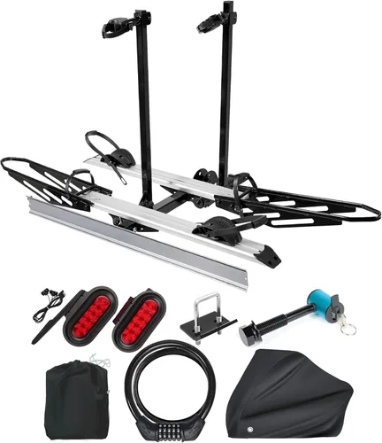 Miniatura 9 de RokRack S One 1-Ebike Rack con rampa, capacidad de 100 libras, soporte para bicicleta eléctrica de montaje en enganche único, se adapta a neumáticos