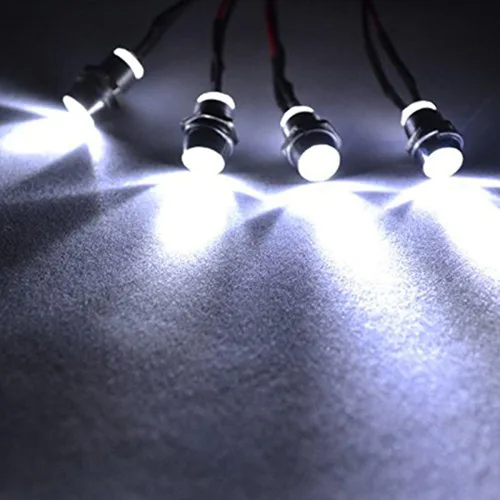ShareGoo - Kit de faros delanteros LED de 4 LED, accesorios compatibles con Traxxas HSP Tamiya Redcat RC4WD Axial SCX10 1/10 1/12 RC Car Truck Tank