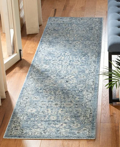 Miniatura 14 de SAFAVIEH Colección Charleston Alfombra de Acento - 2 pies x 5 pies, Gris & Gris Oscuro, Diseño Oriental con Efecto Desgastado, No Desprende Pelusa