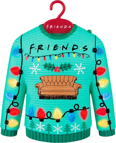 Adorno Hallmark de Navidad para recuerdo de 2025, ¿podríamos ser más festivos? Musical con luz, regalos de la serie de TV Friends