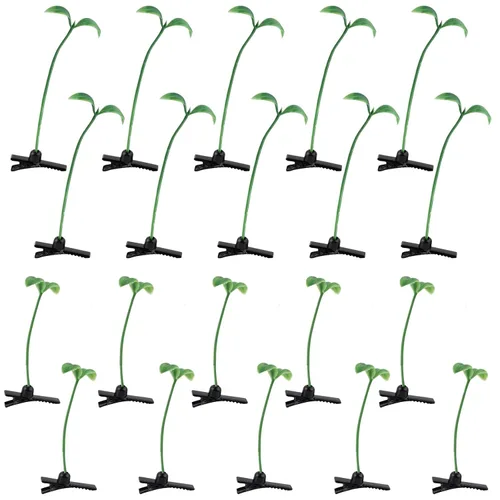 AUEAR, Paquete de 20 pinzas para el pelo de brotes de frijoles de plantas, horquilla de guisante, accesorios para la cabeza para mujeres y niñas