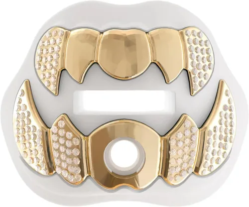 Miniatura 13 de LeCool Protector bucal de fútbol con correa conectada, 3D Beast Chrome, protector bucal para adultos y jóvenes, pieza para deportes para máximo